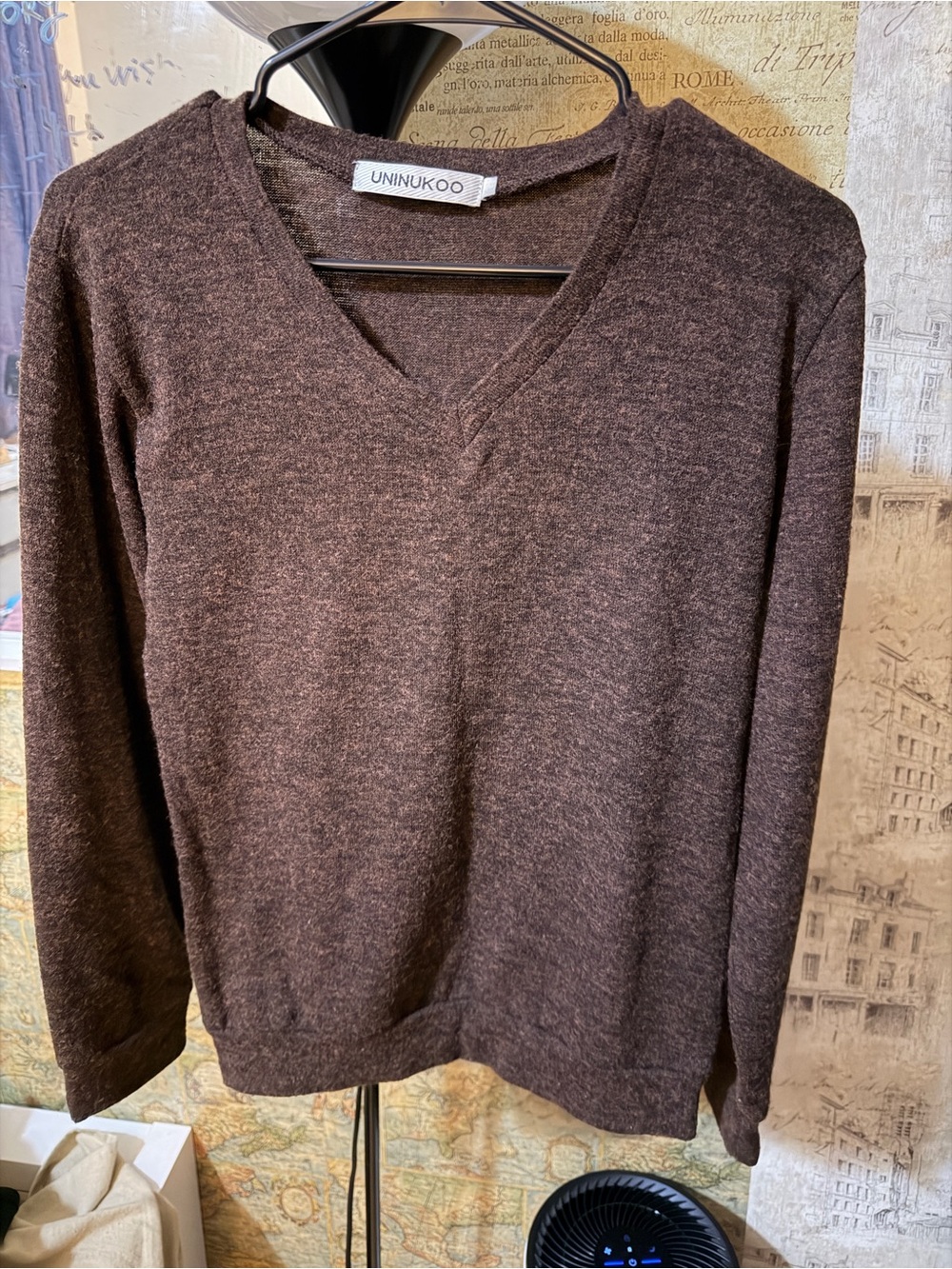 Men's Brown V-Neck Sweater